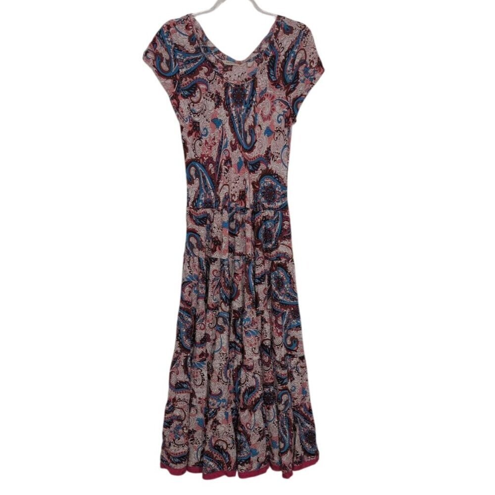 Soft Surroundings Framboise Paisley Kara Maxi Dress Womens Petite Size XS Pink